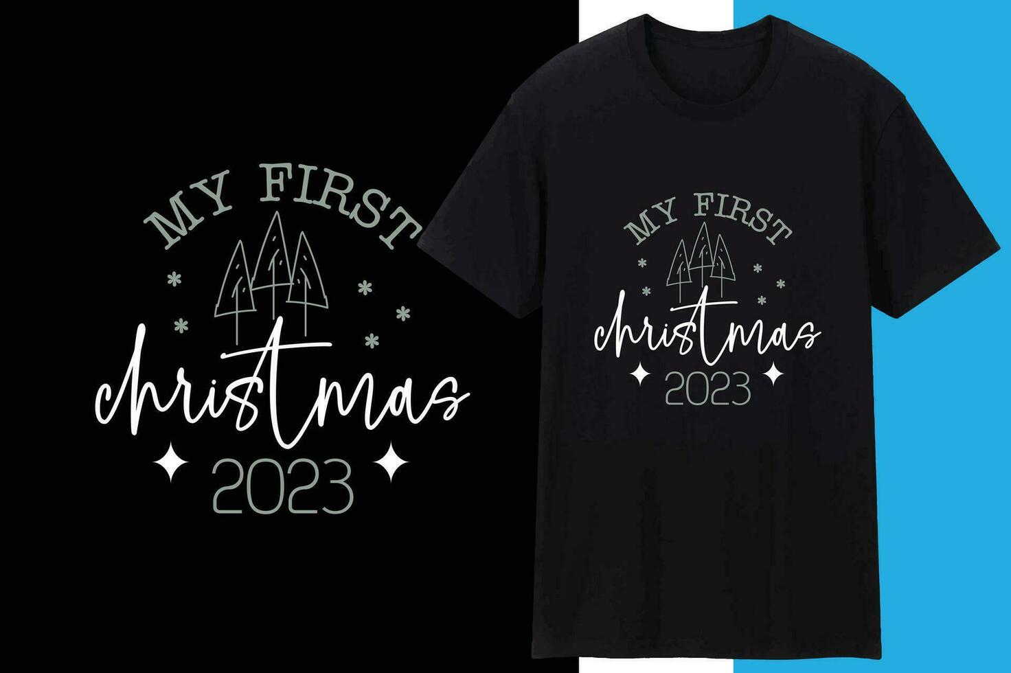 My First Christmas 2023 Santa Tree Hoho Candy Cane Cutie vector