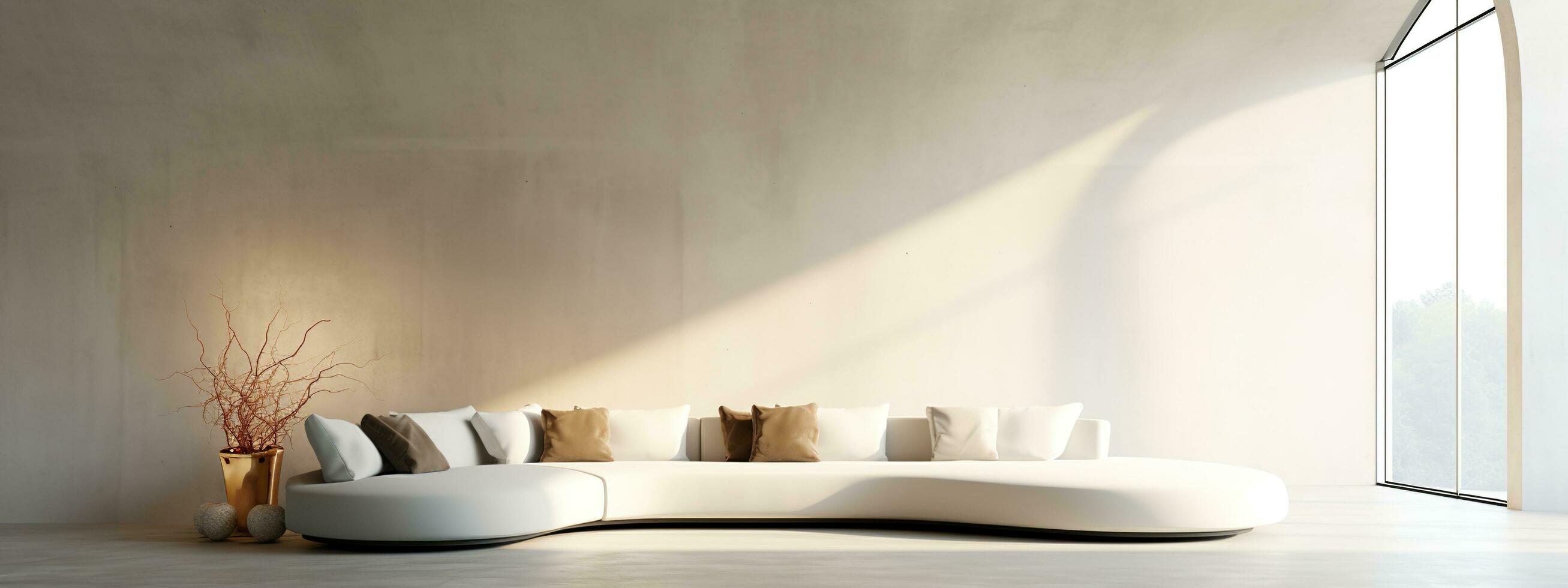 Interior of stylish room with sofa AI Generated photo