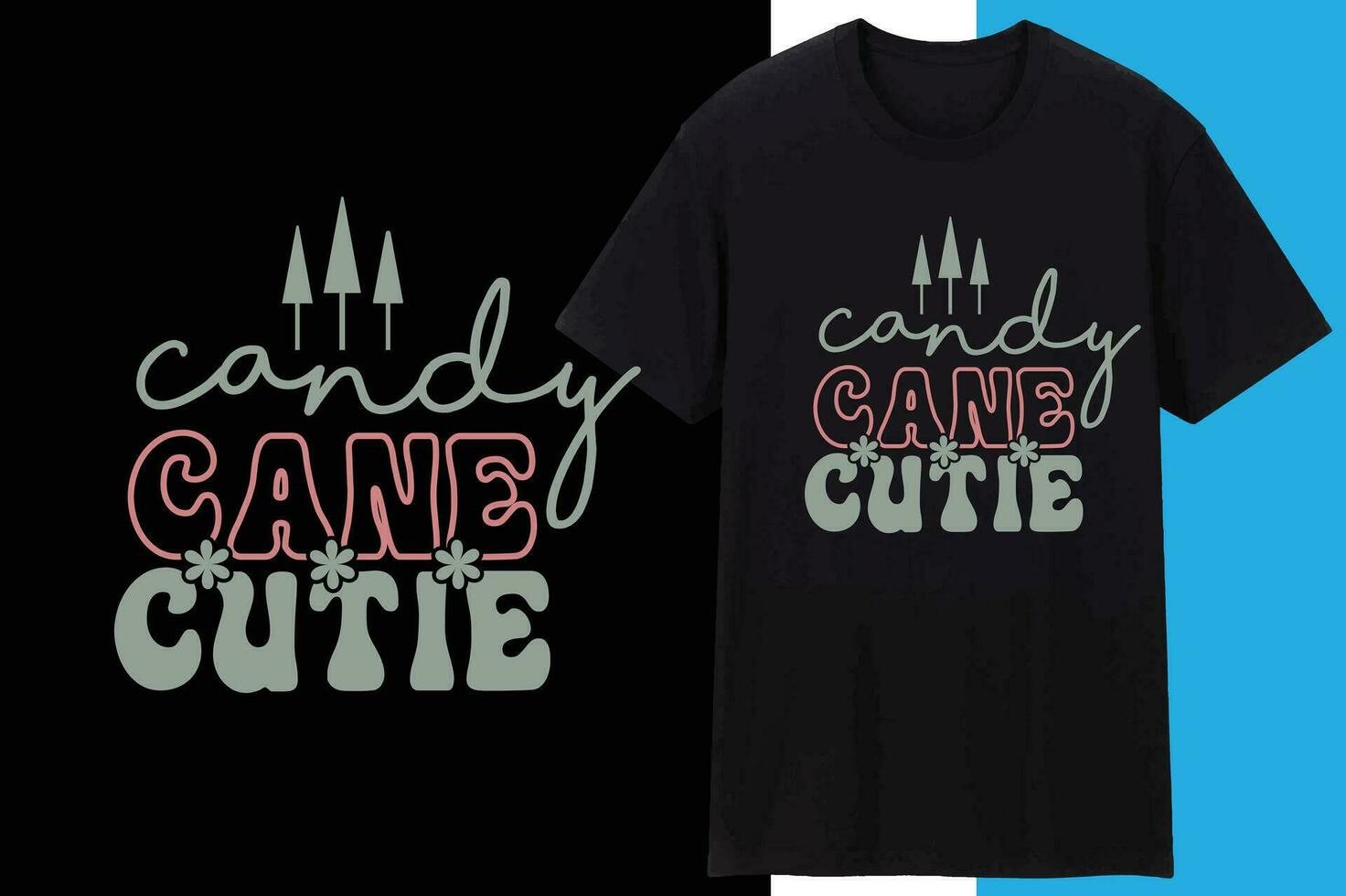 Candy Cane Cutie T shirt Design vector