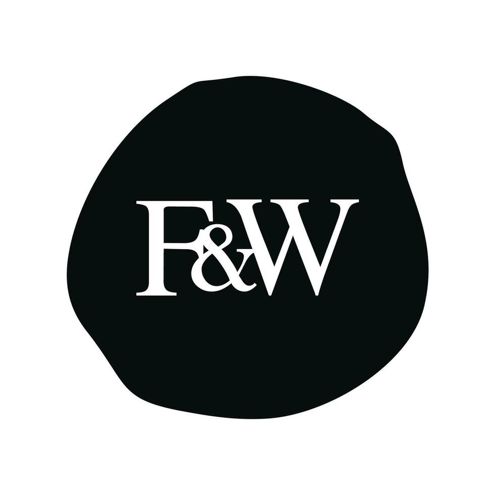 fw inicial logo letra cepillo monograma comapany vector