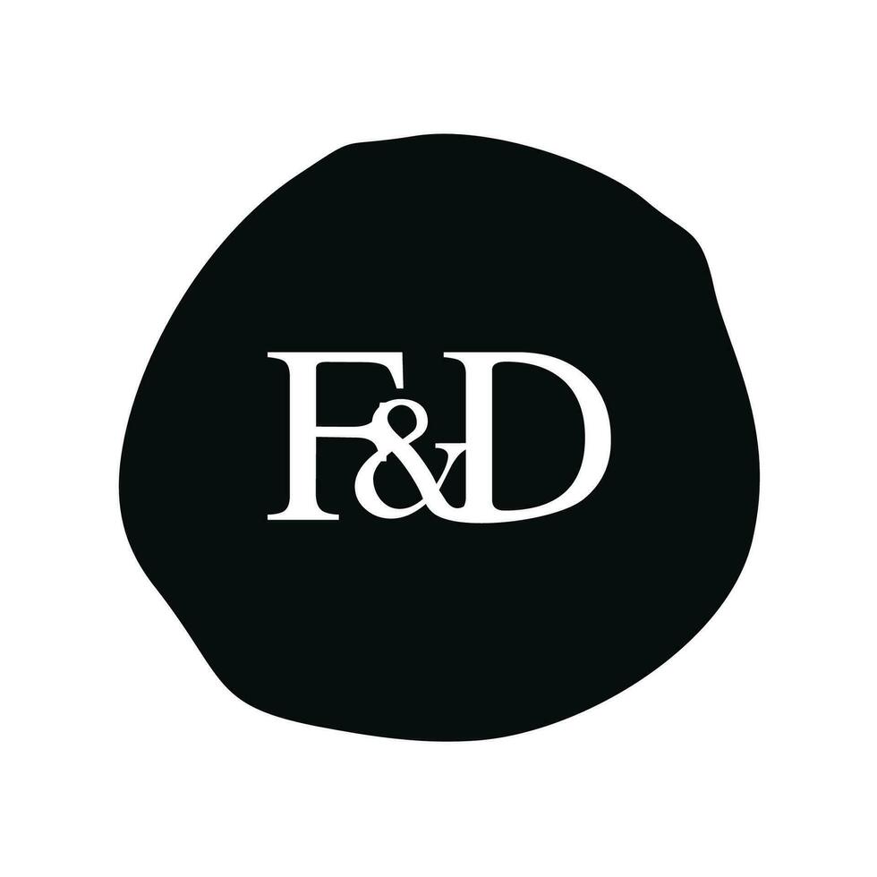 FD Initial logo letter brush monogram comapany vector