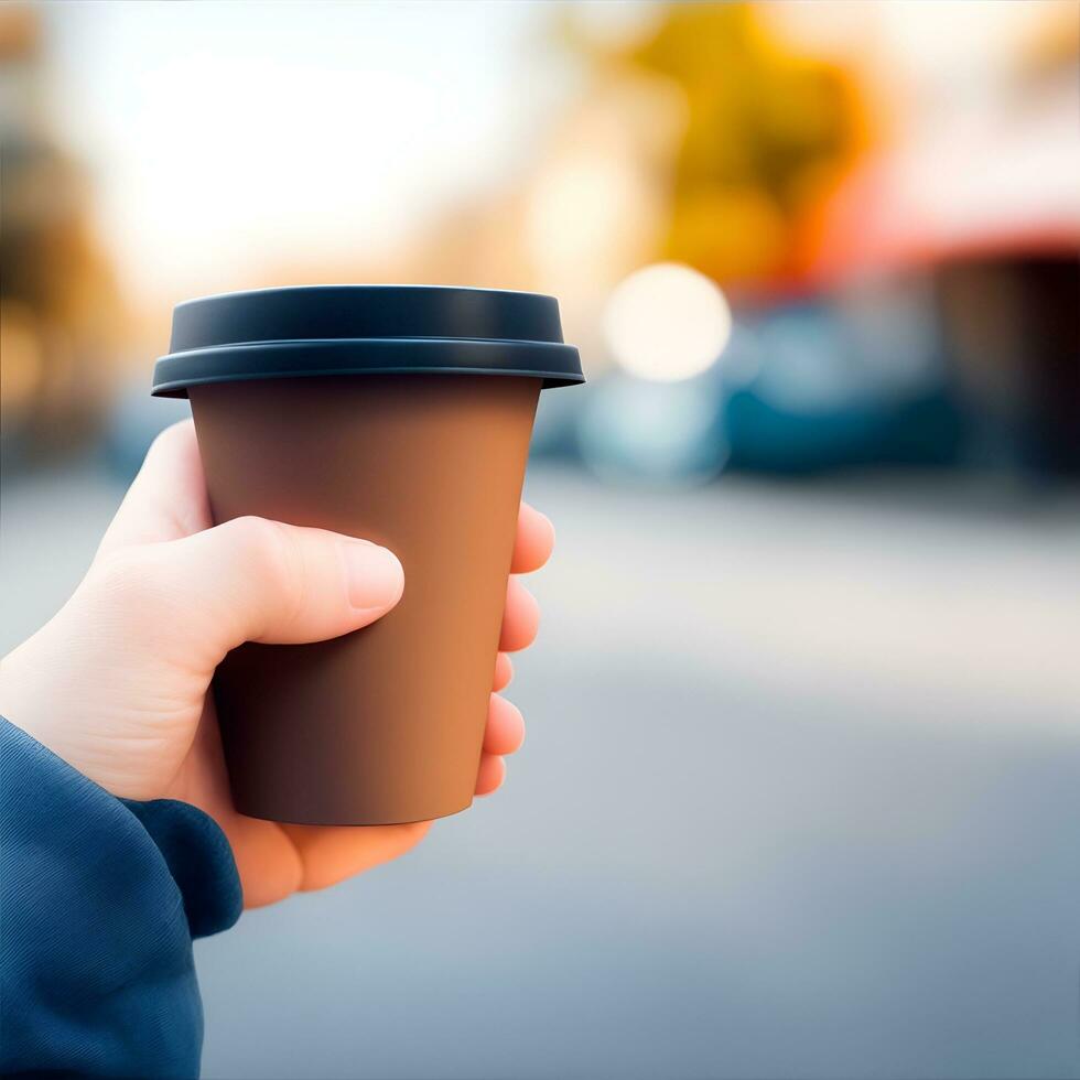 cup of coffee mockup, AI generated. photo