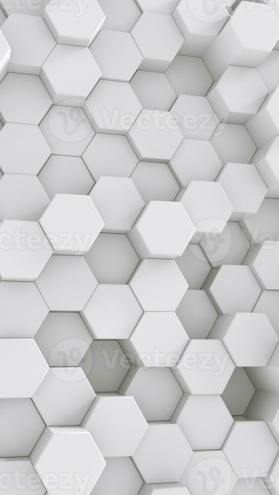 blanco hexagonal antecedentes. 3d futurista resumen panal mosaico blanco antecedentes. foto