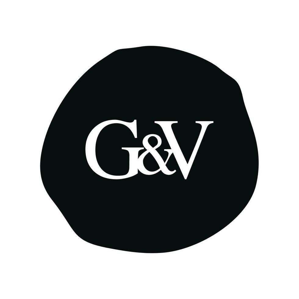GV Initial logo letter brush monogram comapany vector