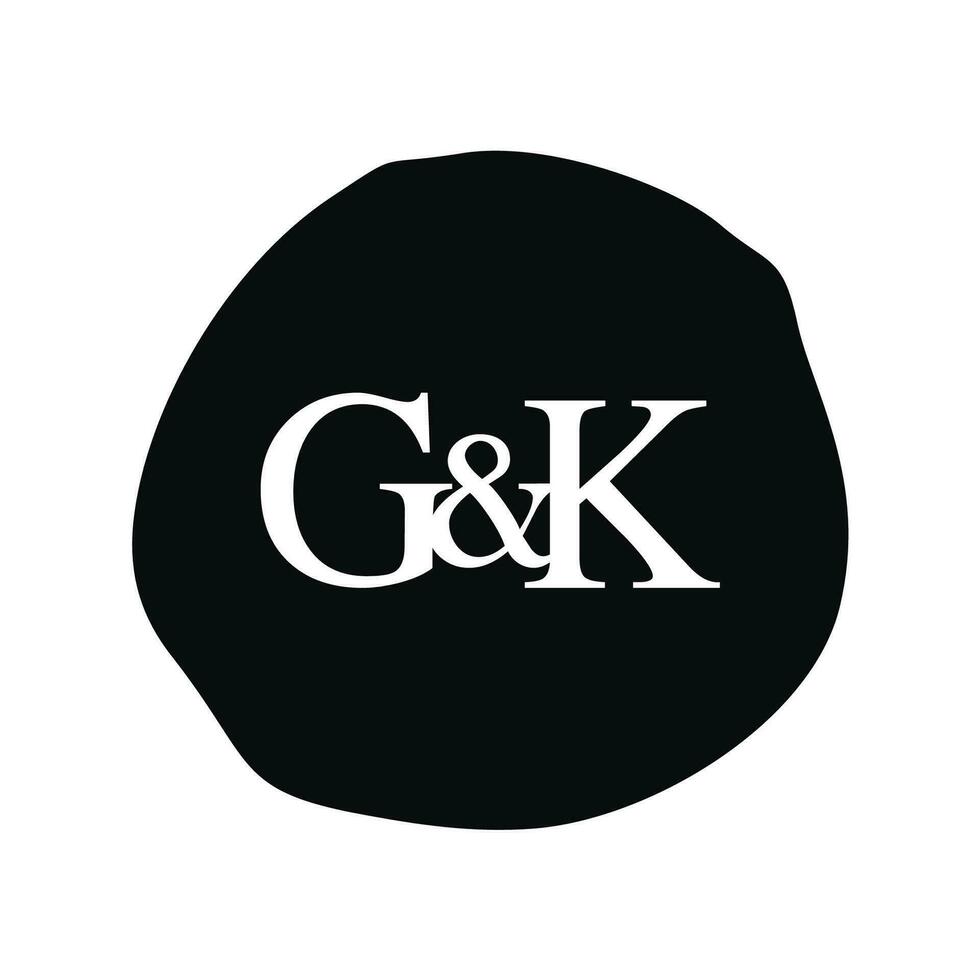 GK Initial logo letter brush monogram comapany vector