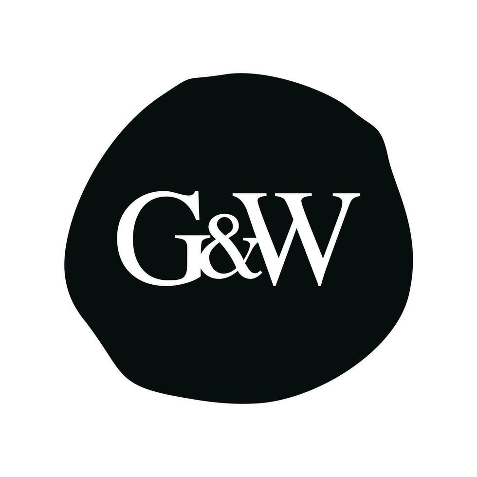 GW Initial logo letter brush monogram comapany vector