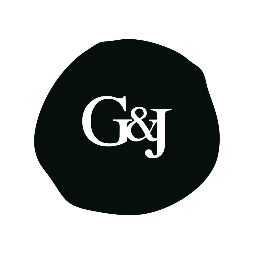 GJ Initial logo letter brush monogram comapany vector