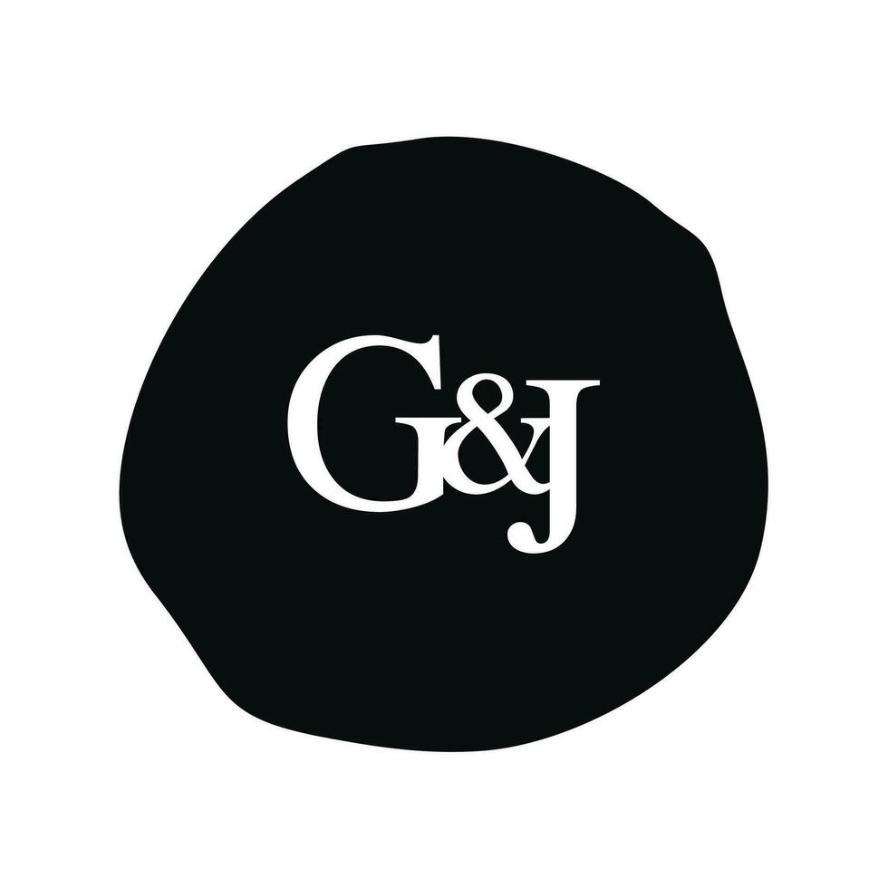 gj inicial logo letra cepillo monograma comapany vector