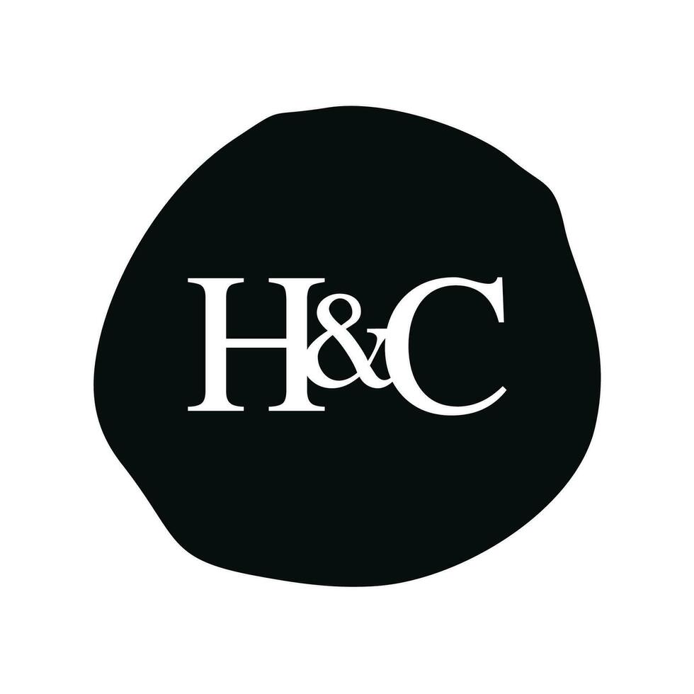 HC Initial logo letter brush monogram comapany vector