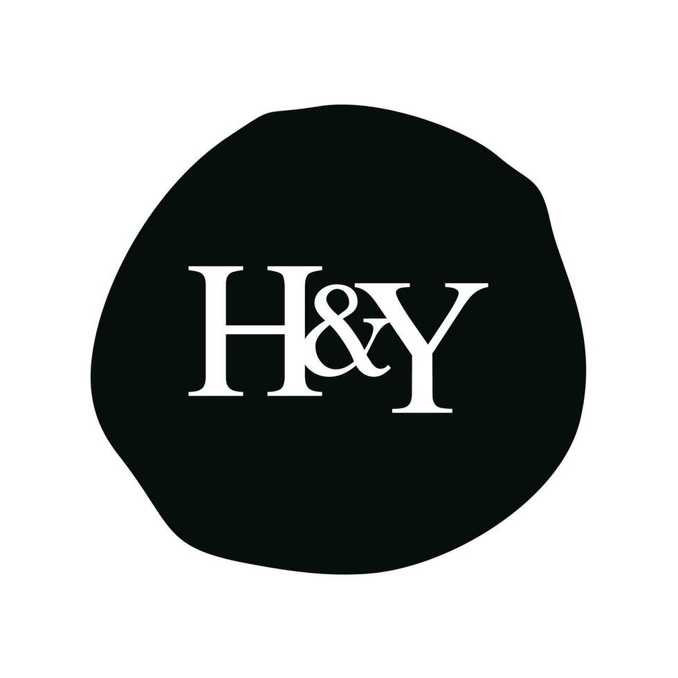 hy inicial logo letra cepillo monograma comapany vector