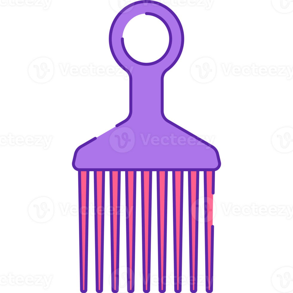 Hair Pick Comb Illustration PNG Transparent Background