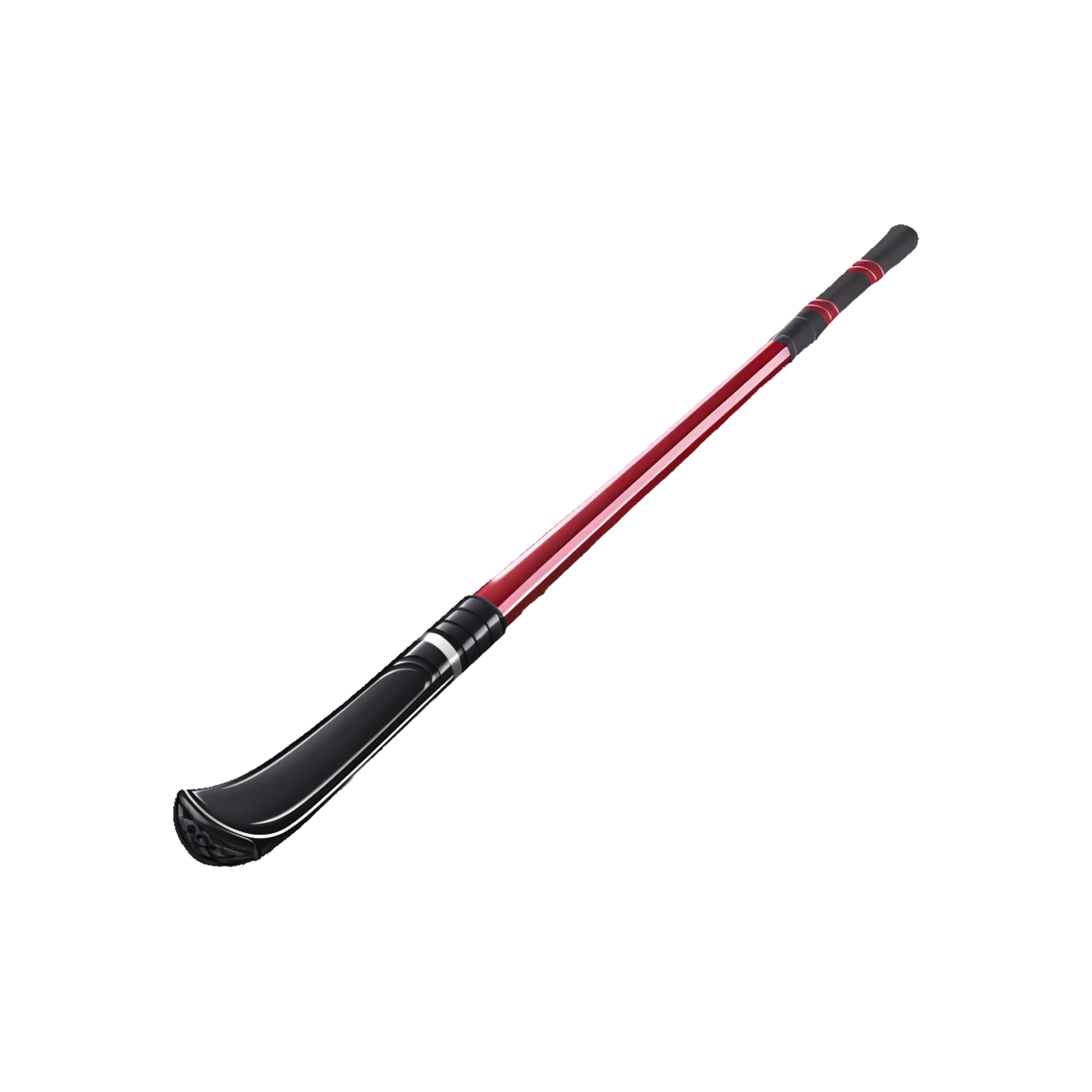 Black metal baseball bat without shadow 3d render Generative Ai