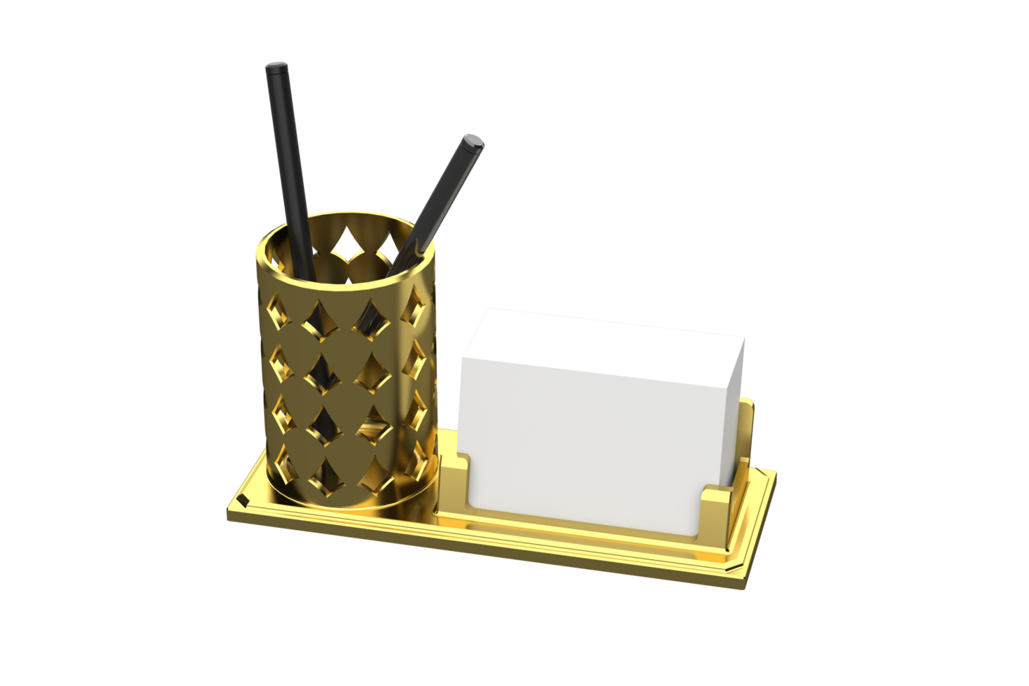 3D renderings of Pen holder and business card png