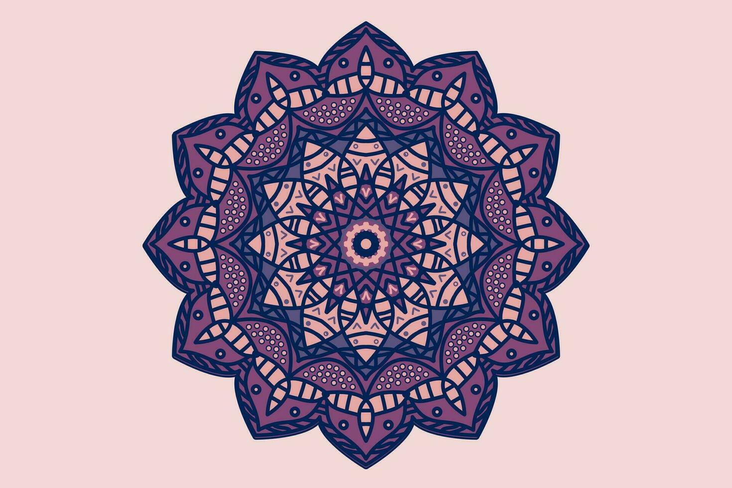 púrpura mandala circulo diseño. mandala con floral patrones. decorativo étnico ornamento. vector ilustración.