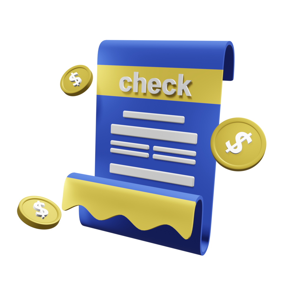 Bill Ecommerce 3D Icon png