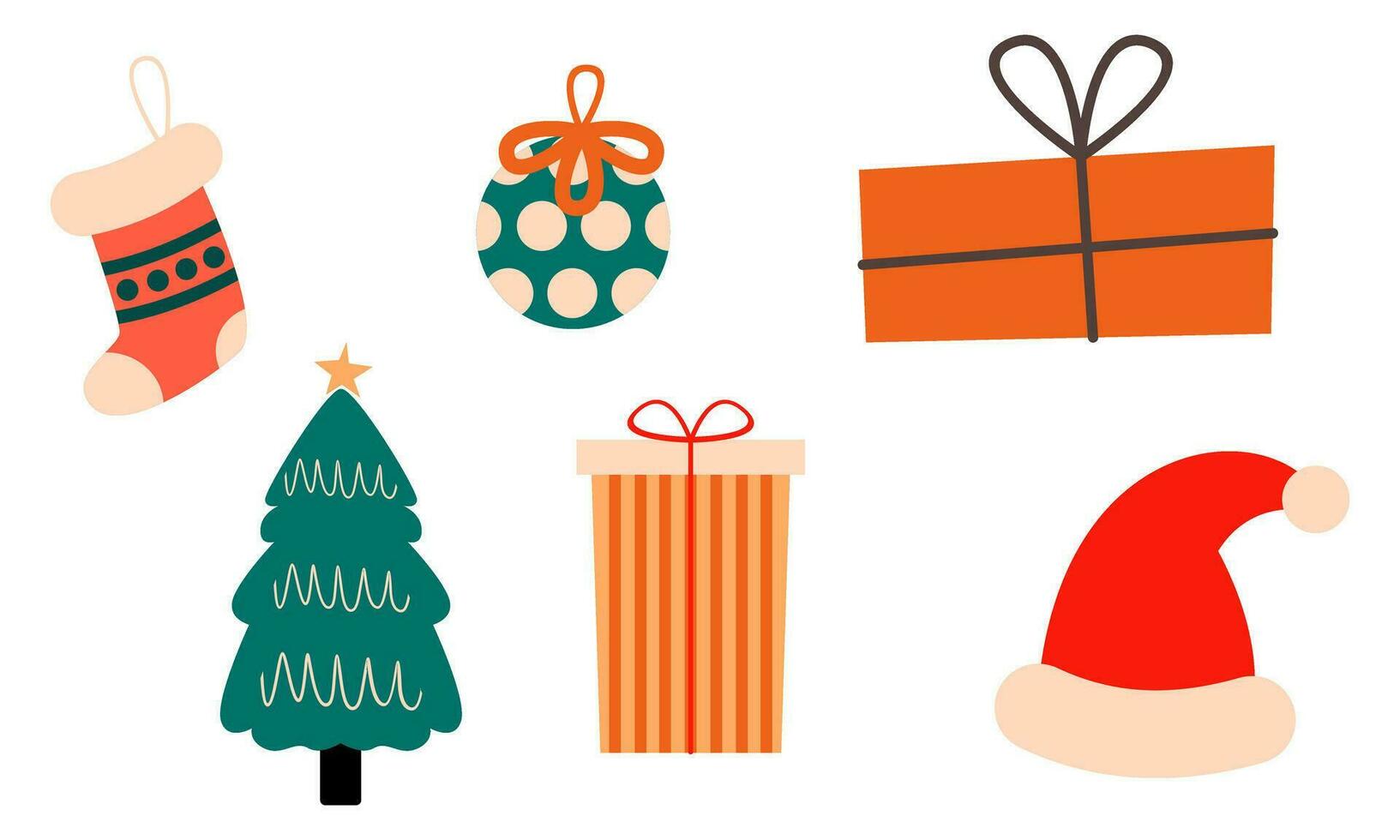 alegre Navidad linda moderno minimalista estilo elementos vector