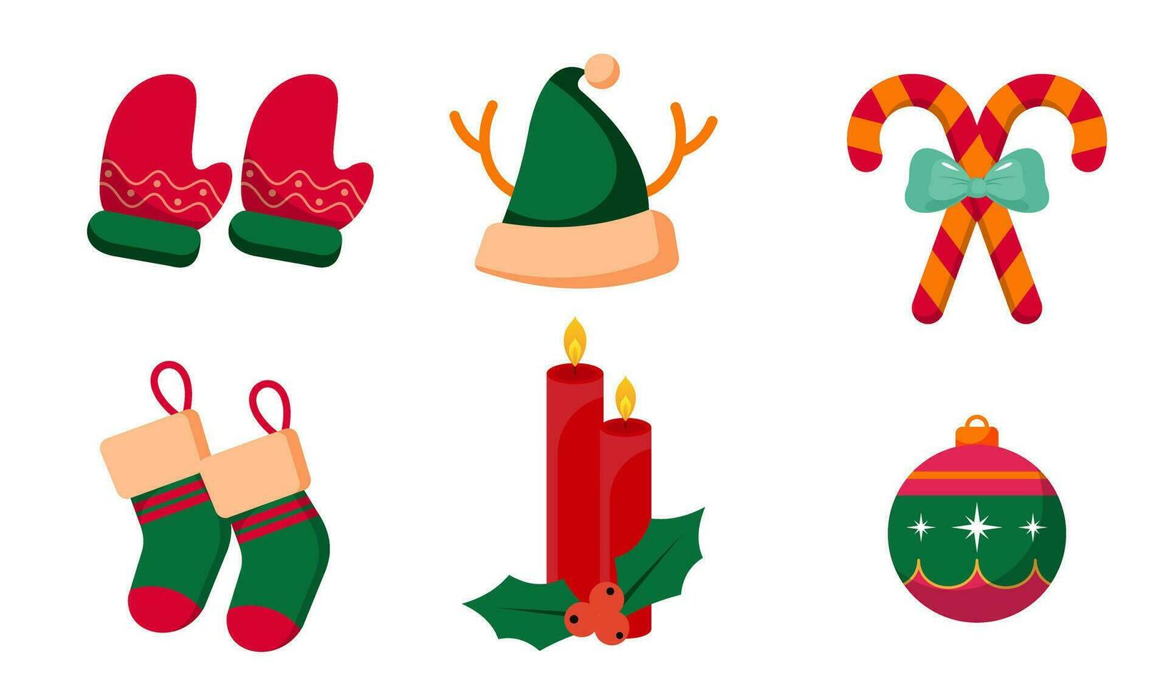 Merry Christmas cute modern minimalist style elements vector