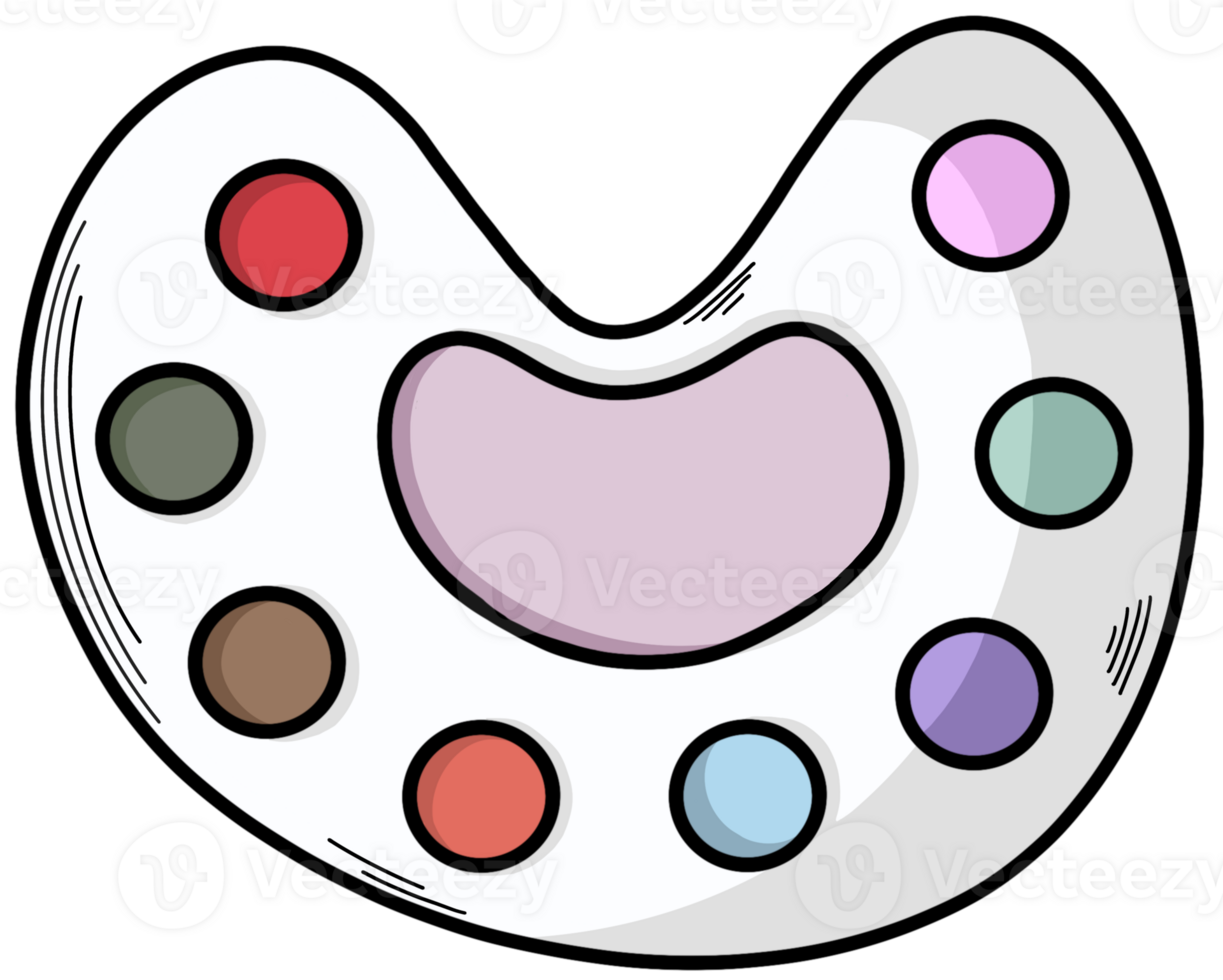 Watercolor mixing plate png