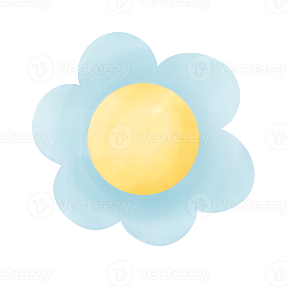 Watercolor flower cute pastel illustration png
