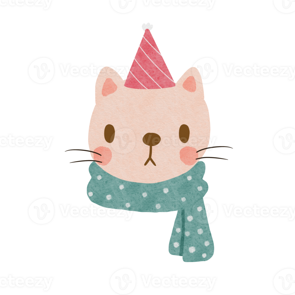 illustration character design cute cat for christmas and new year Doodle cartoon png