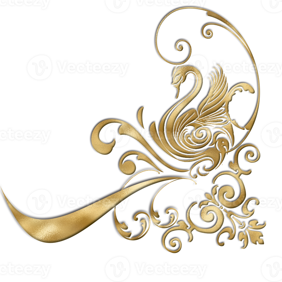 ELEGANT GOLDEN SWAN png