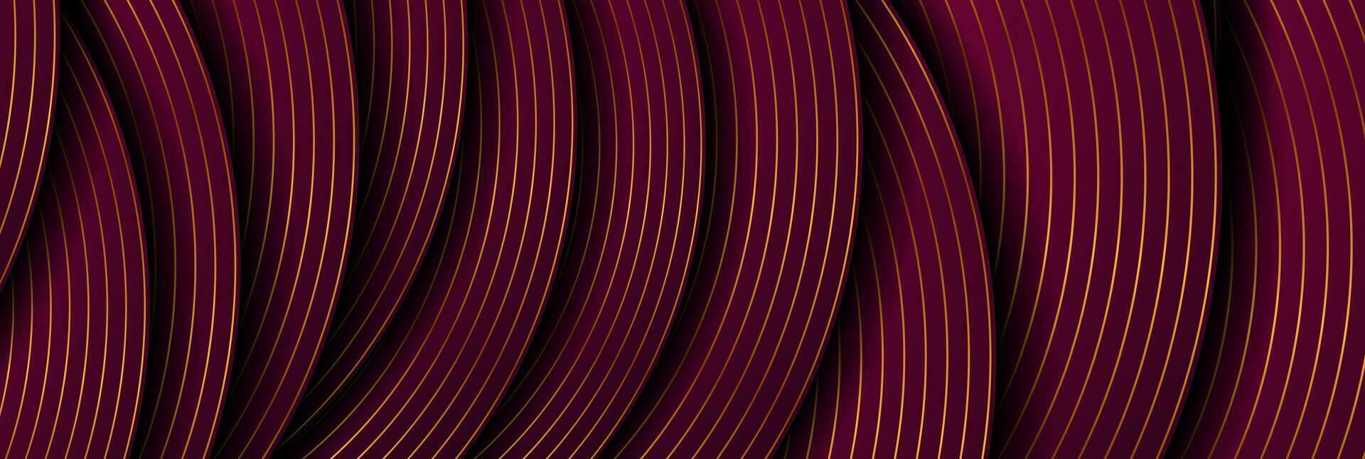 Purple and golden waves abstract luxury background vector