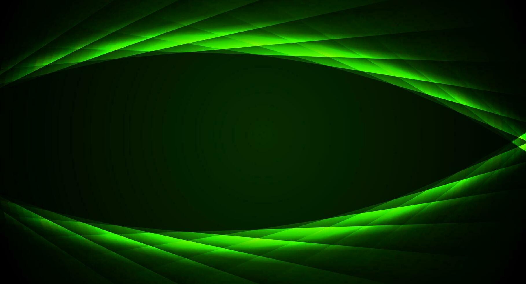 Glowing green laser lines abstract hi-tech background vector