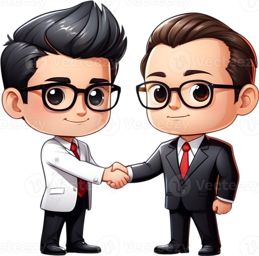 businessman shaking hands with another man, ai generative png