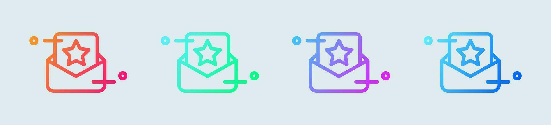 Nomination line icon in gradient colors. Achievement signs vector illustration.