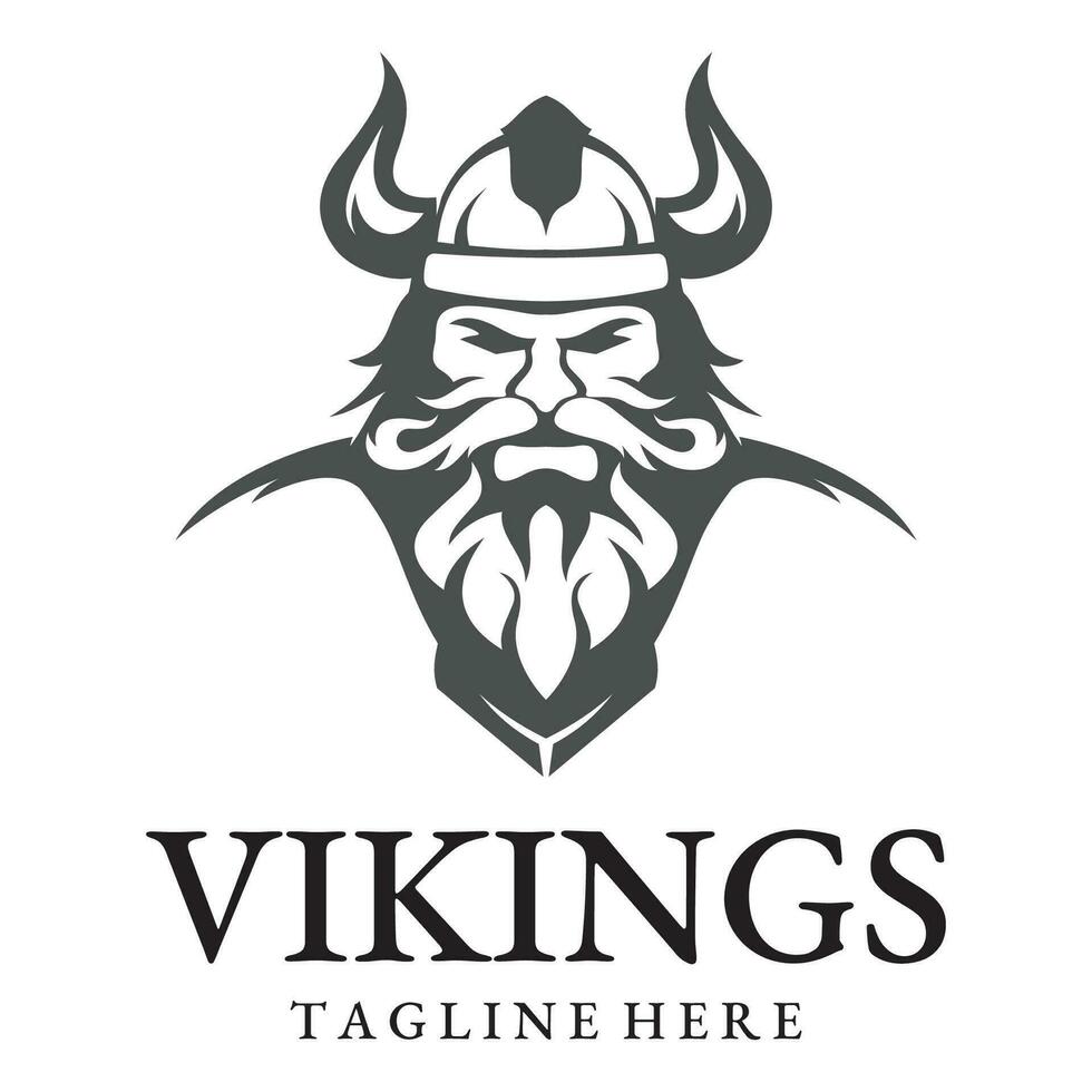 vector ilustración vikingo con casco.