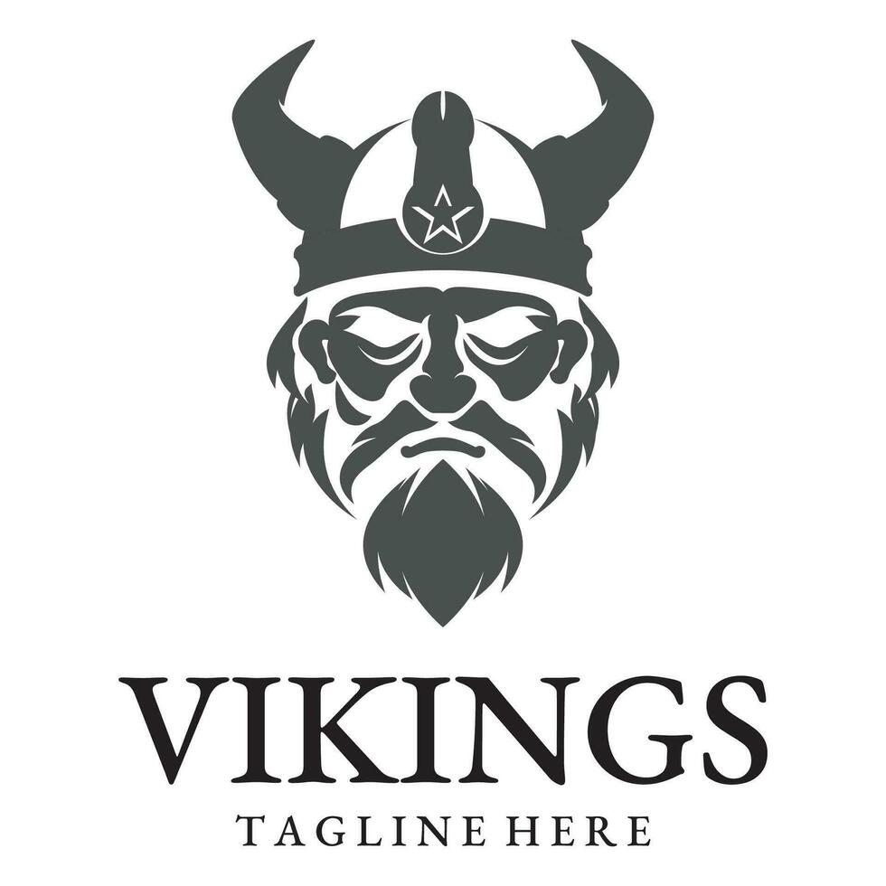 vector ilustración vikingo con casco.