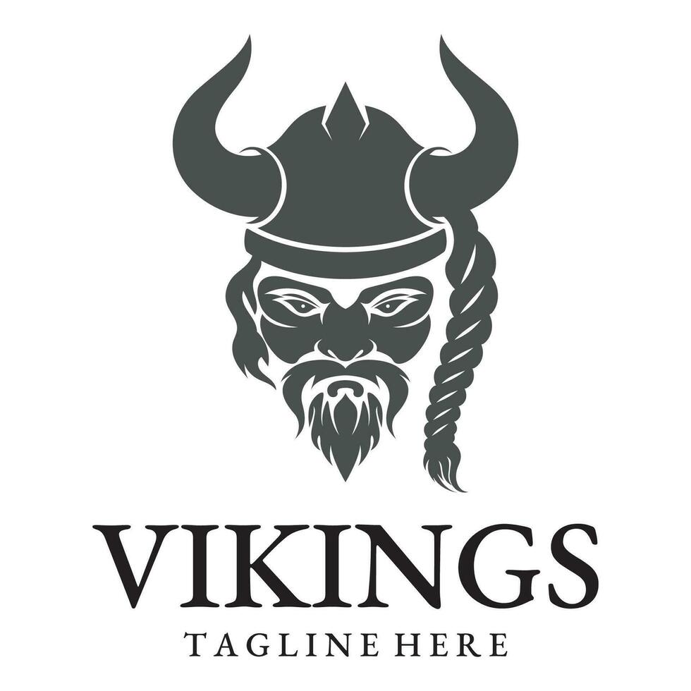 vector ilustración vikingo con casco.