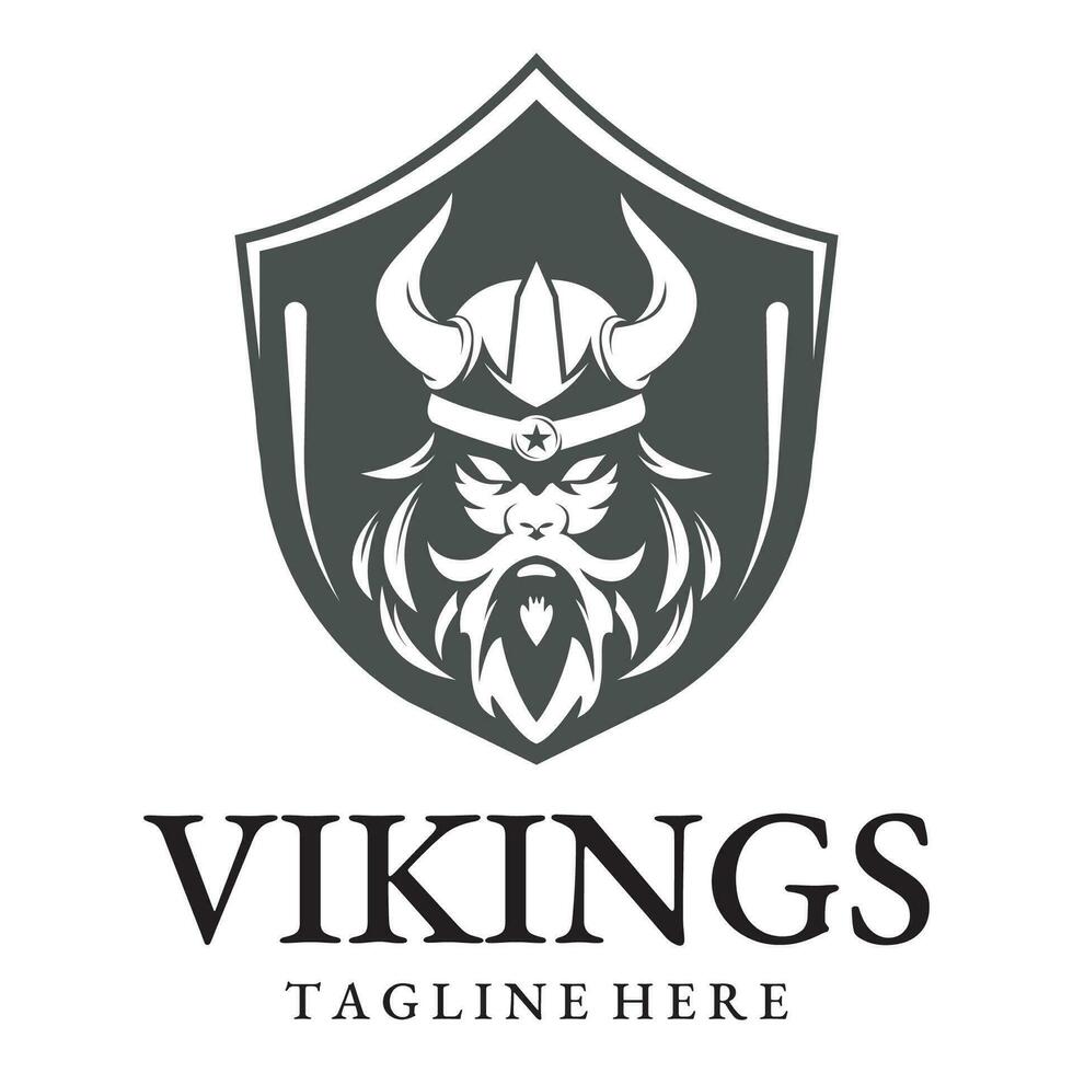 vector ilustración vikingo con casco.