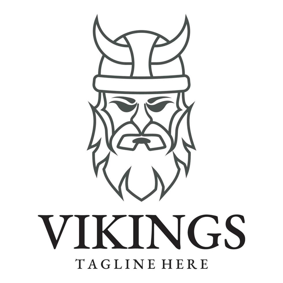 vector ilustración vikingo con casco.