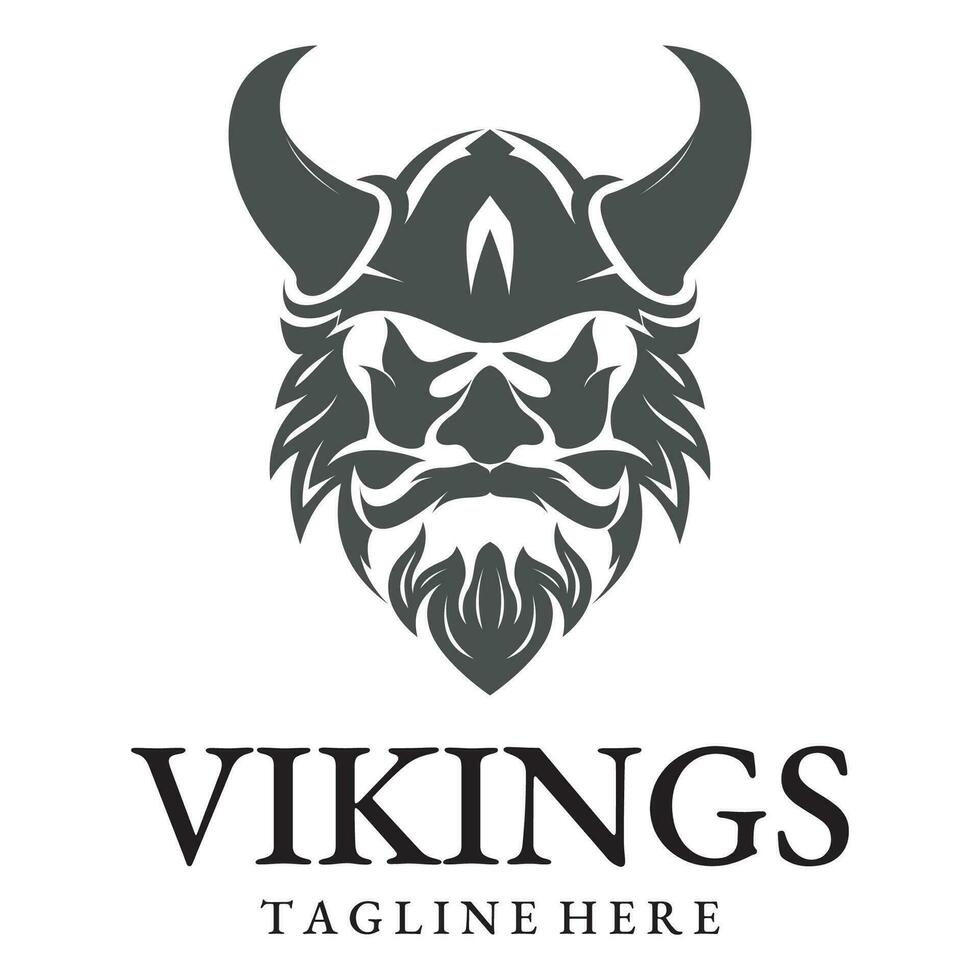 vector ilustración vikingo con casco.