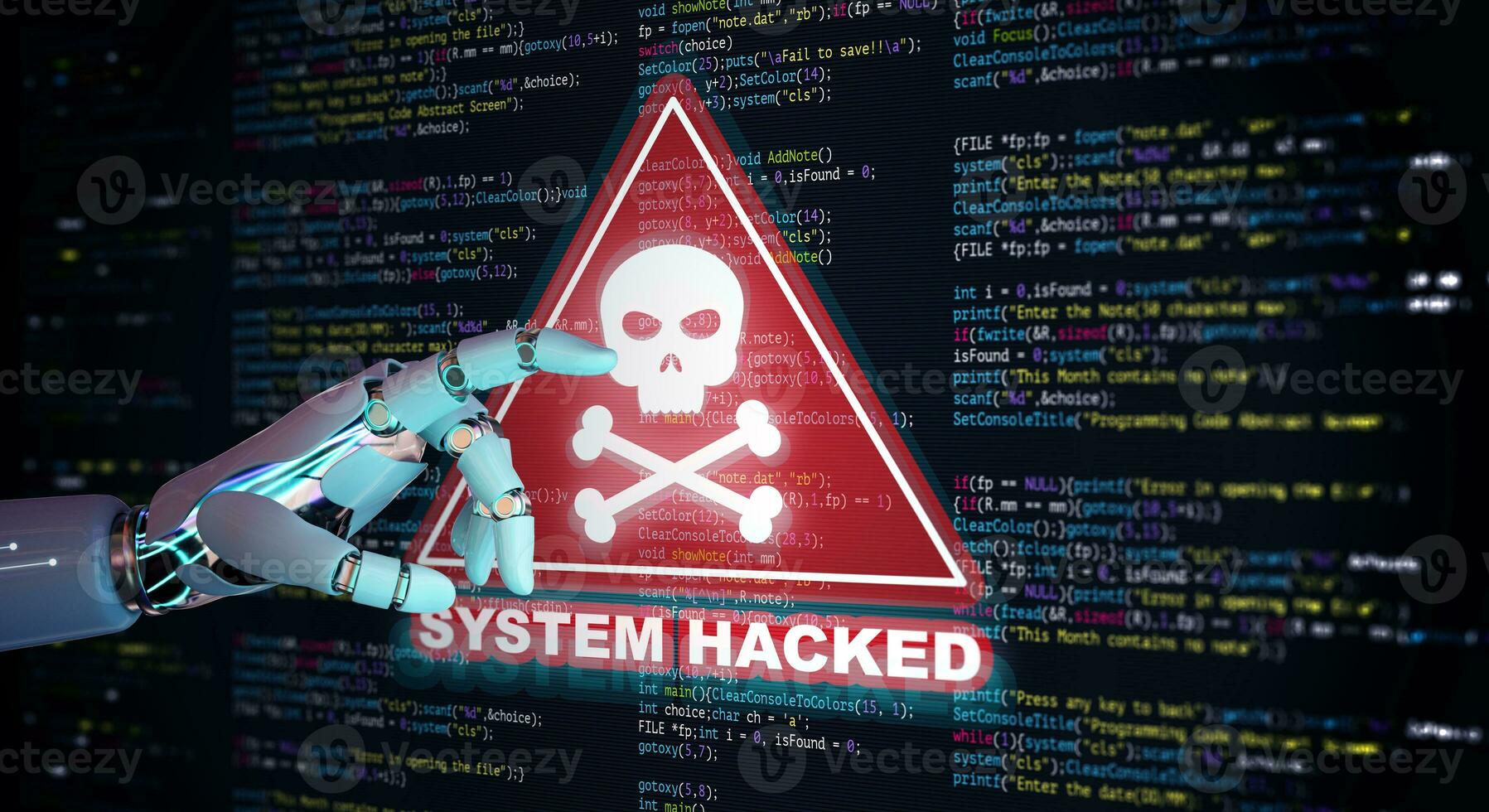 Virus, Malware, Cyber attack, and Internet cyber security with Artificial Intelligence Concept. photo