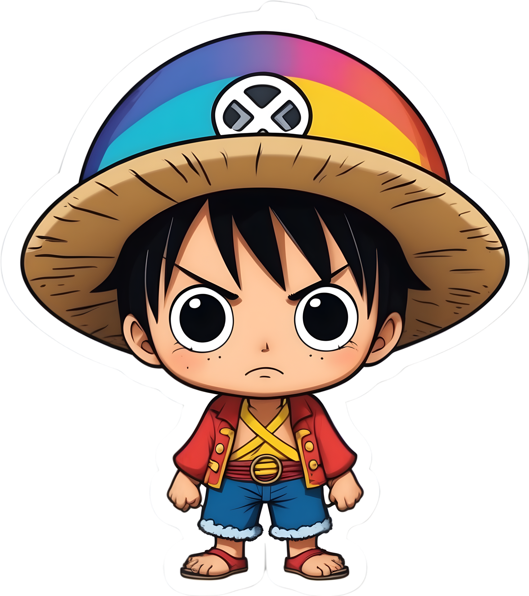 one piece sticker ai generative luffy 33663328 PNG