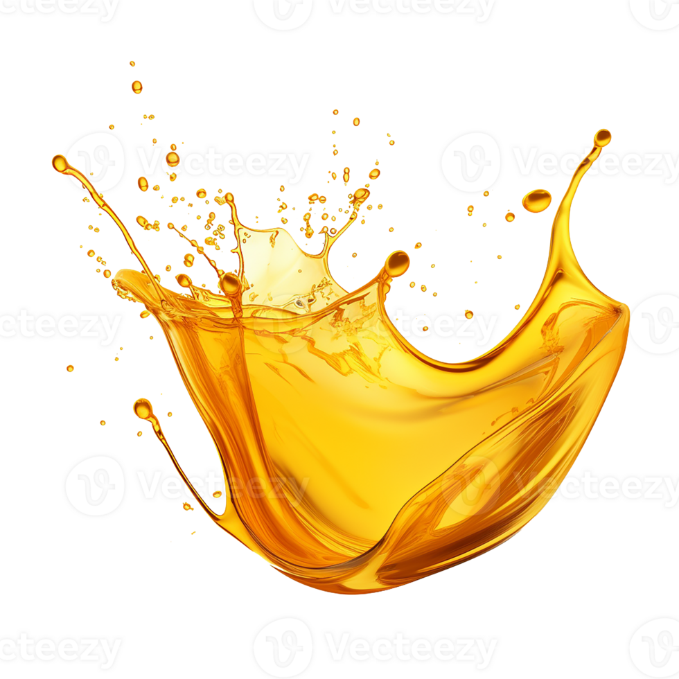 photorealistic image of a splash of oil, apple juice juice. transparent splash with drops and splashes. AI Generative png