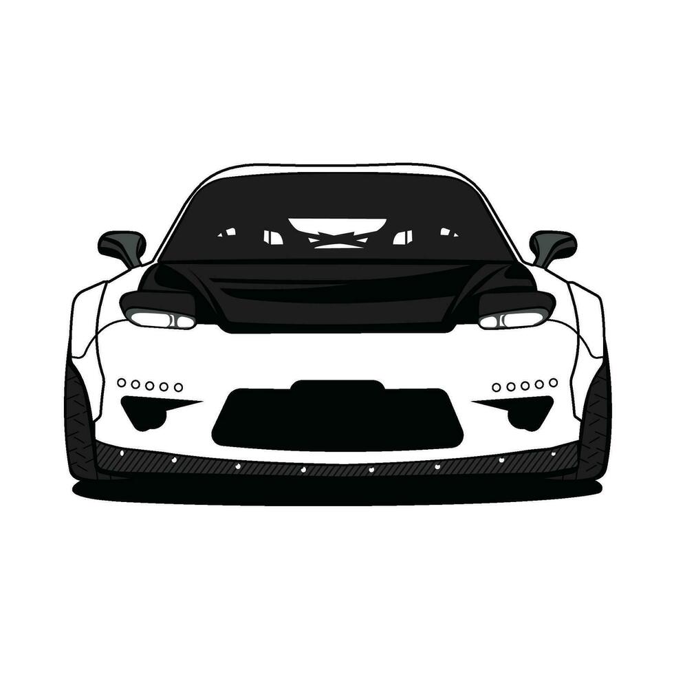 low ride car front view vector
