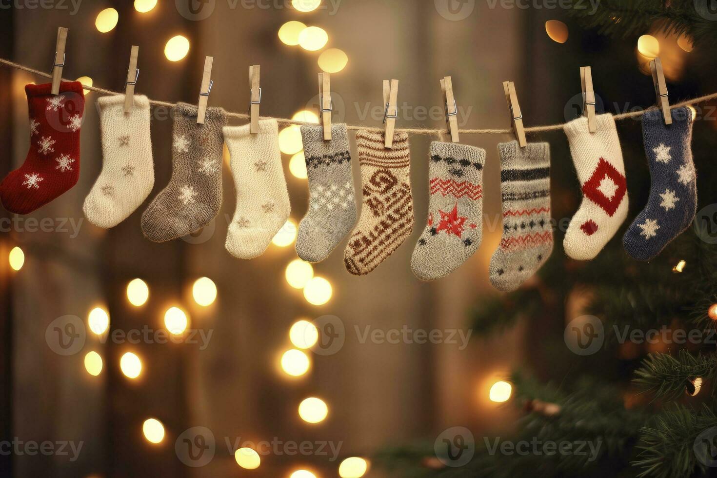 Christmas December sock.AI Generated photo