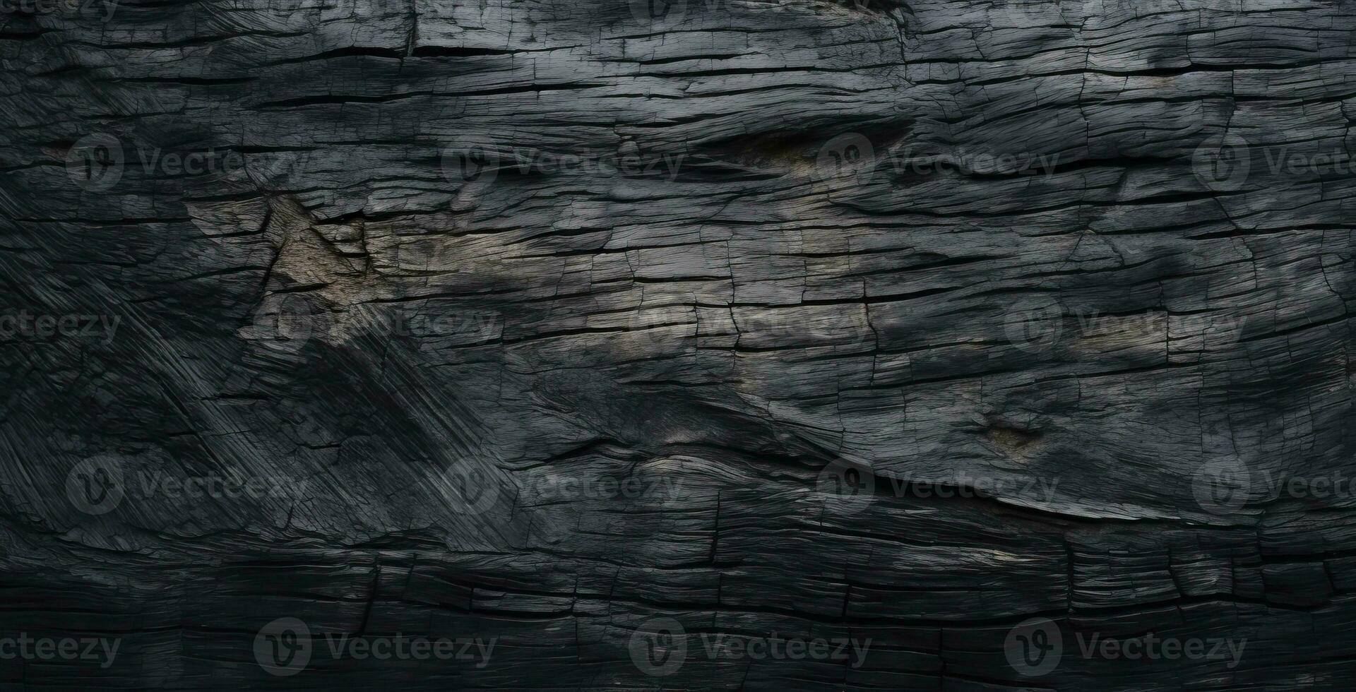 un cerca arriba de un negro madera textura. ai generado foto