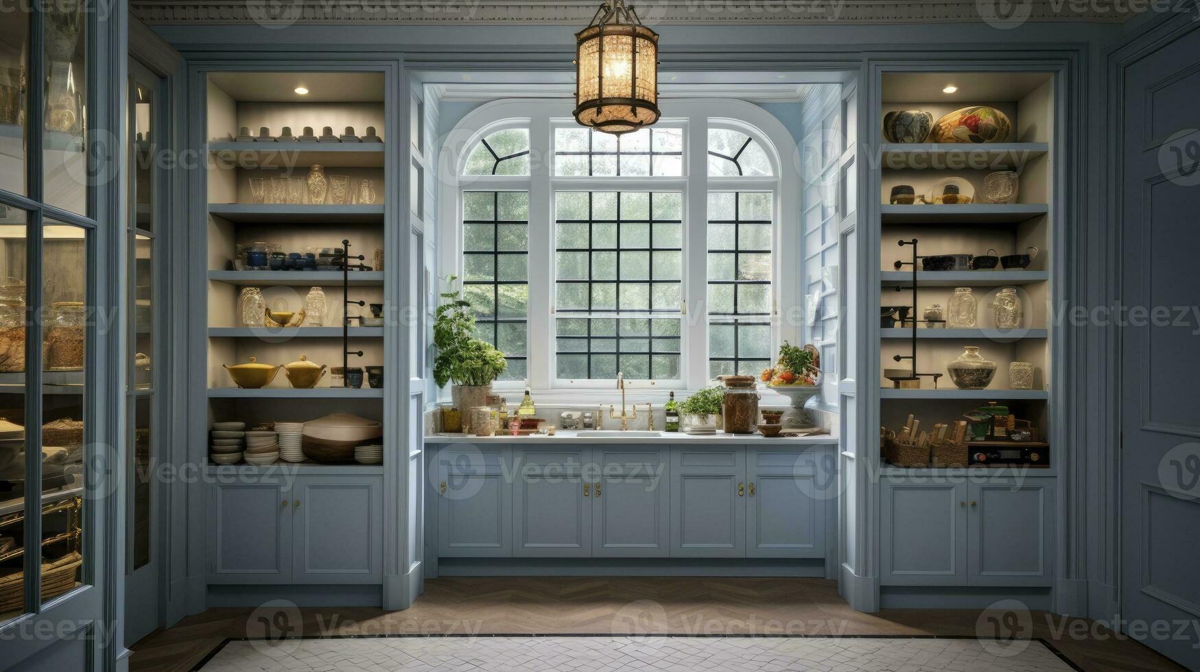 Modern Interior Pantry Design. AI Generated photo