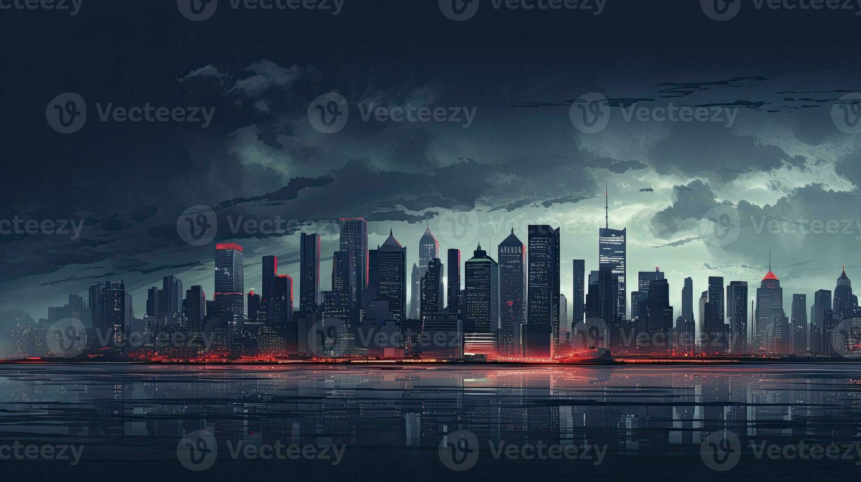 City Skyline Urban Landscape and Modern Architecture. AI Generated photo