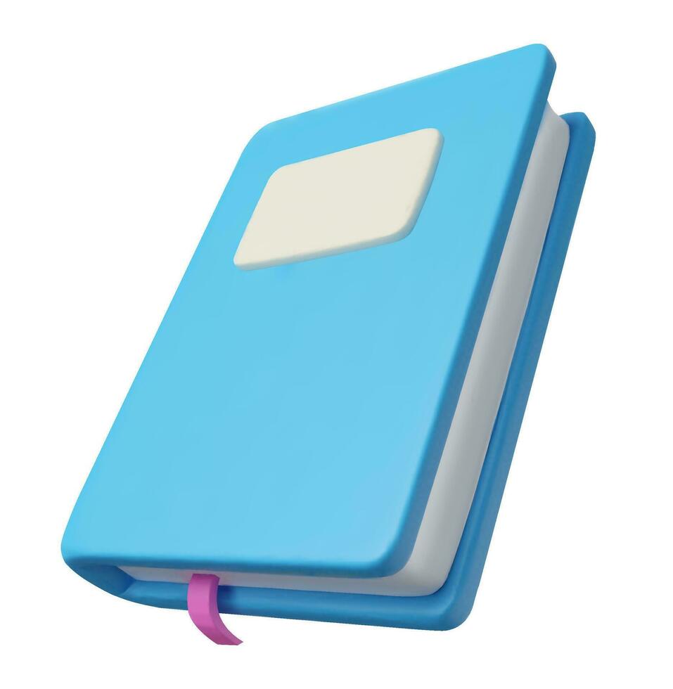 3d book with a bookmark. School and office supplies. Education concept. Back to school. Vector icon