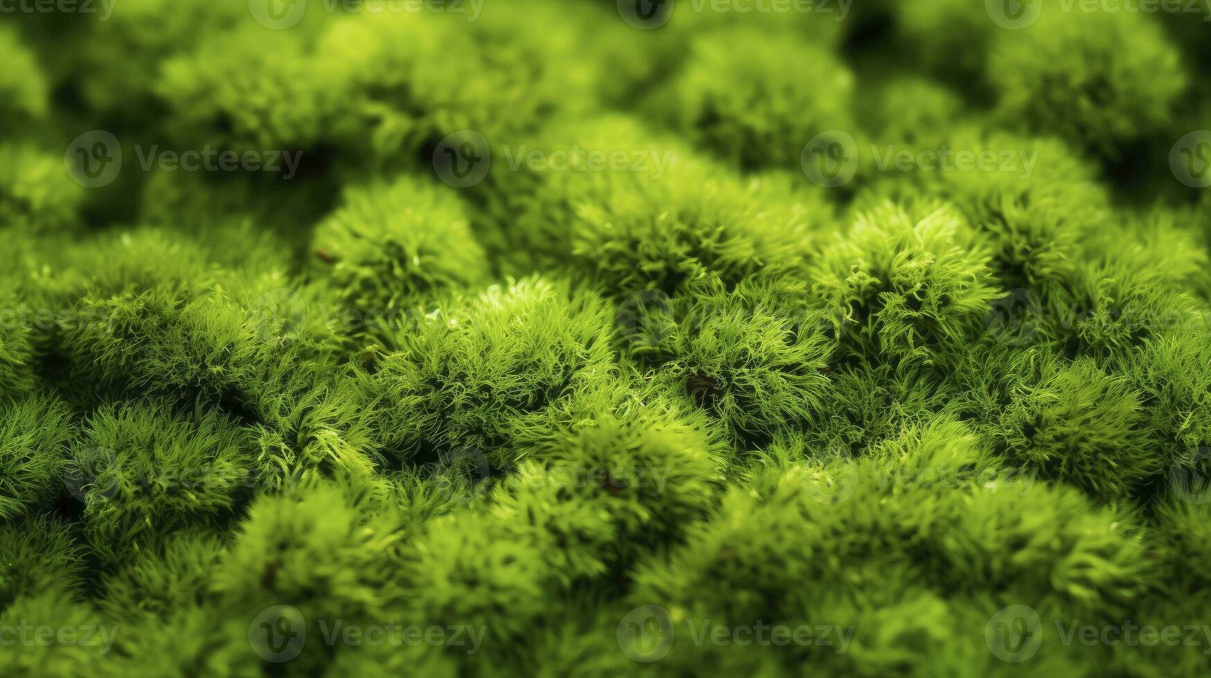 Close-Up Natural Green Moss Texture Background. AI Generated photo