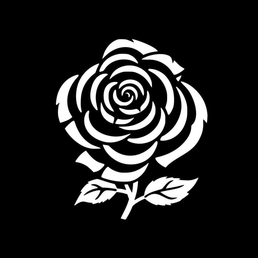 Rosa - negro y blanco aislado icono - vector ilustración