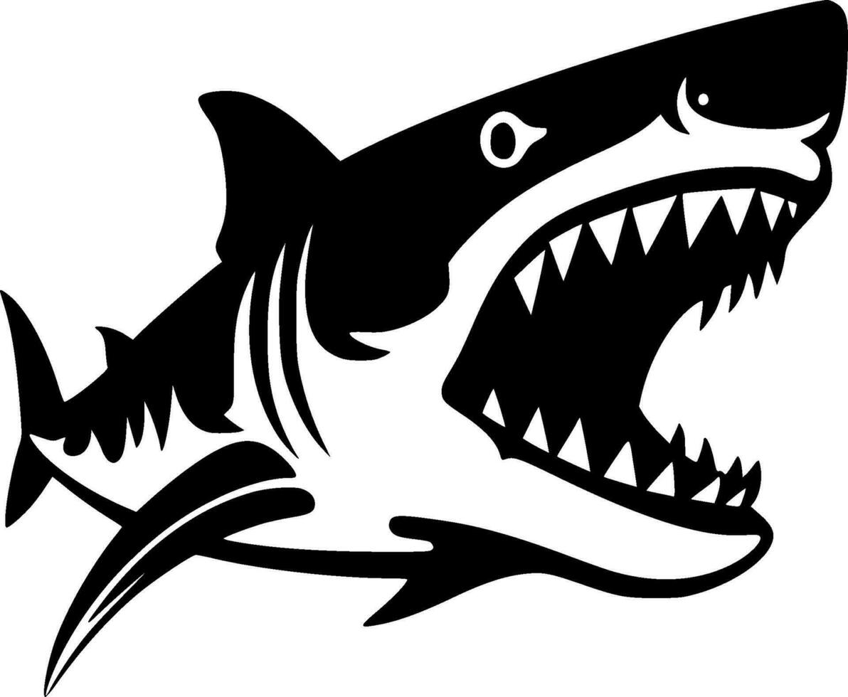 Shark, Minimalist and Simple Silhouette - Vector illustration