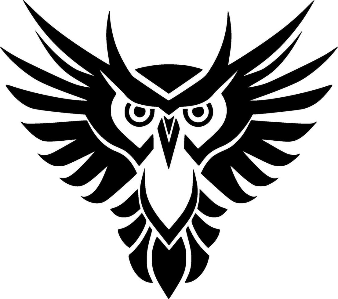 Owl - Black and White Isolated Icon - Vector illustration