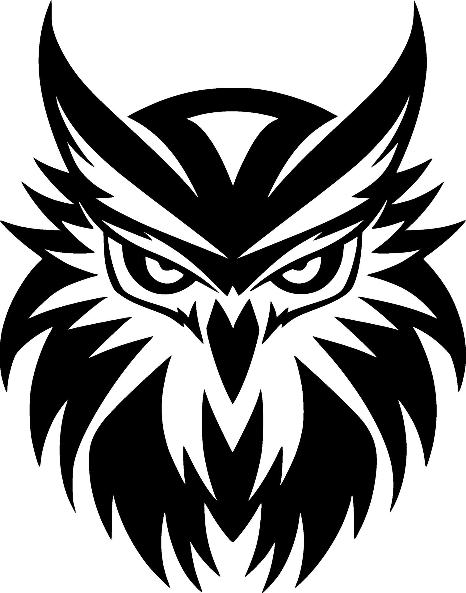Owl, Black and White Vector illustration 33892580 Vector Art at Vecteezy