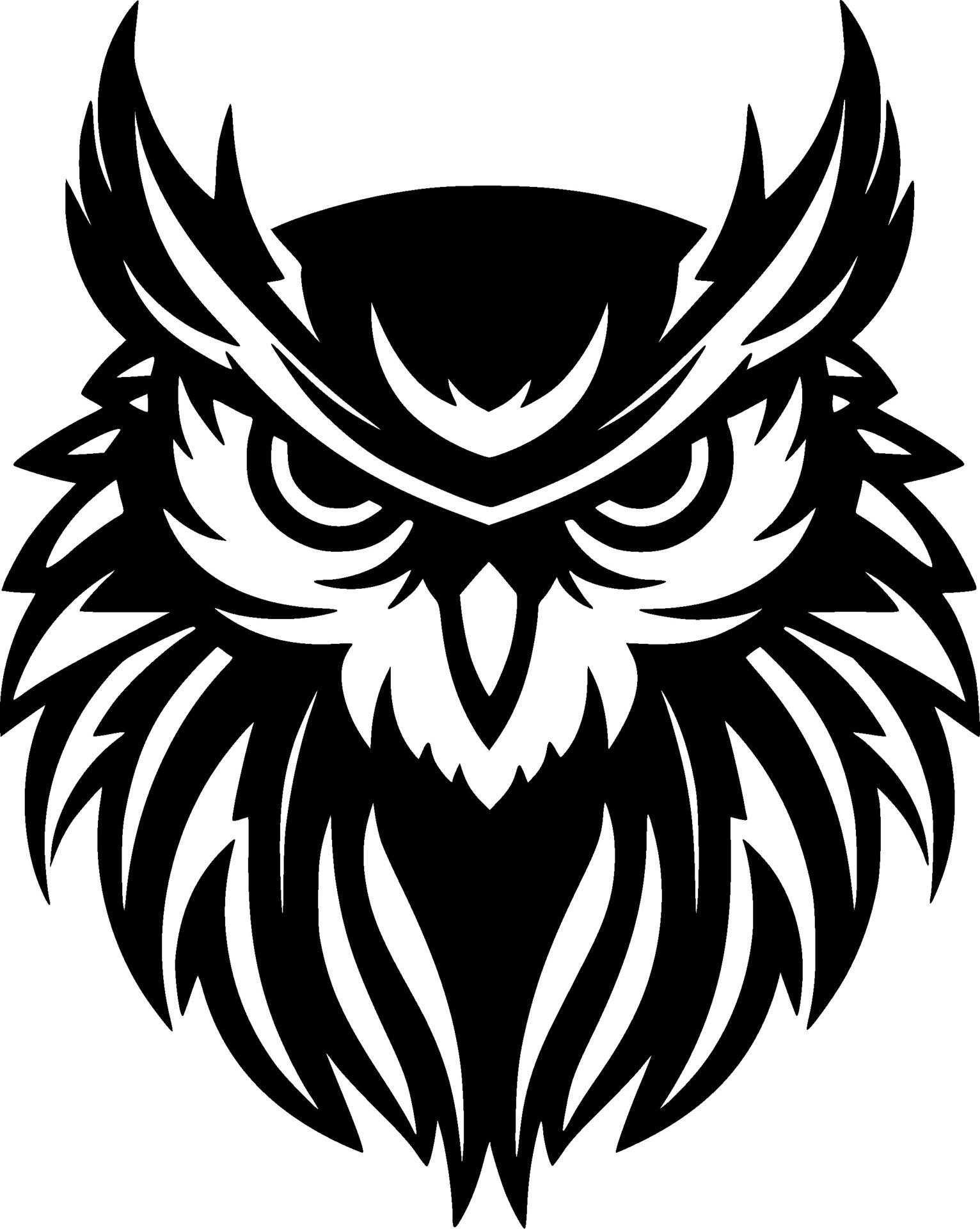Owl, Black and White Vector illustration 33892610 Vector Art at Vecteezy